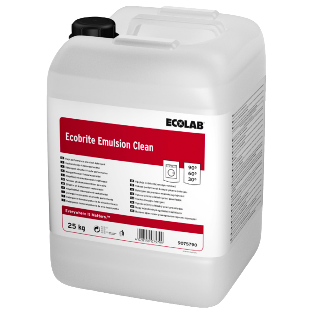 Ecolab Ecobrite Emulsion Clean 25 kg Tøjvask Vaskepulver NOWAS A S