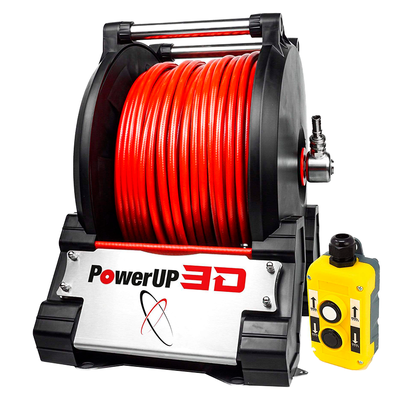 PowerUp 3D hose reel with Electric reel winder Pure Water Systems for window cleaning