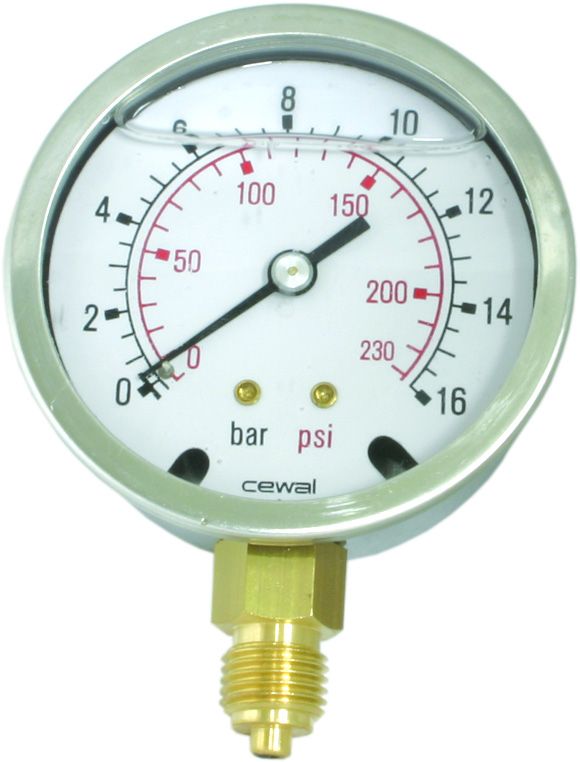 Produktbild von Manometer Wasserdruck Mechanisches Manometer (0-60 PSI) - Druckmesser Für Luft, Öl & Wasser Manometer 1 8 Zoll